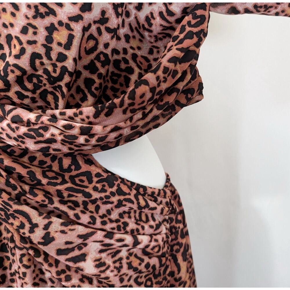 Anthropologie Ranna Gill Dress Animal Leopard Print Cut Out Women's Size XL - Picture 5 of 9